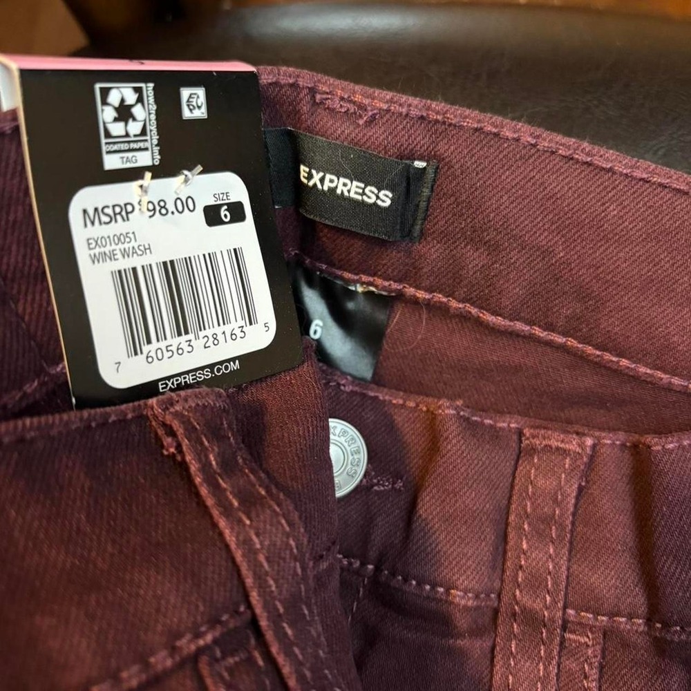 Express Women's Wine Wash Jeans Size 12 NWT MSRP $98 - Picture 5 of 5